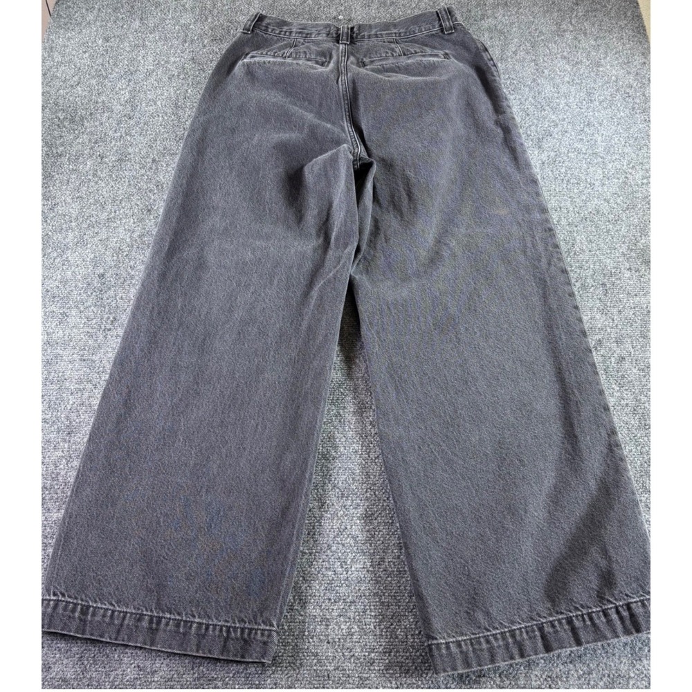 Madewell The Harlow Wide-Leg Jean Womens 29 Black Pleated High Rise Denim Pants - Picture 2 of 7